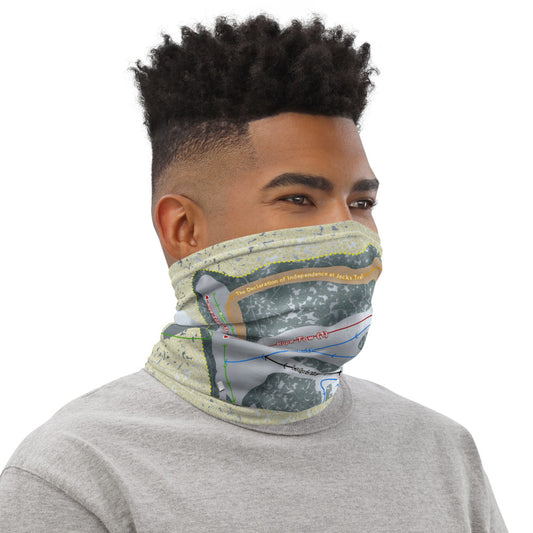 Hickory Hills, Michigan Trail Map Printed Neck Gaiter - Powderaddicts