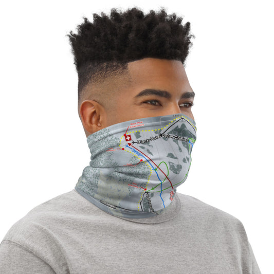 Cherry Peak, Utah Ski Trail Map Printed Neck Gaiter - Powderaddicts