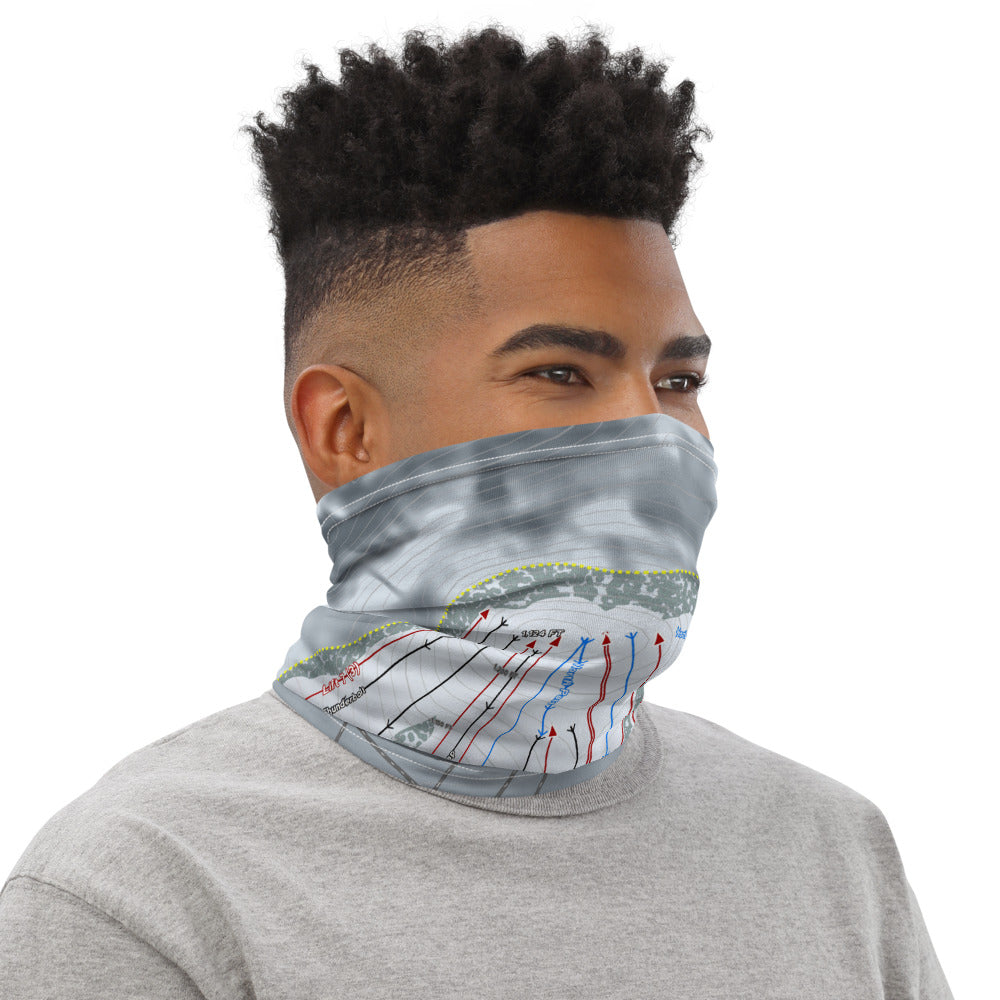 Mt Holly, Michigan Ski Trail Map Printed Neck Gaiter - Powderaddicts