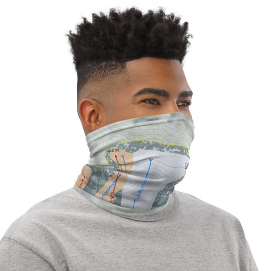 Snow Creek, Missouri Ski Trail Map Printed Neck Gaiter - Powderaddicts