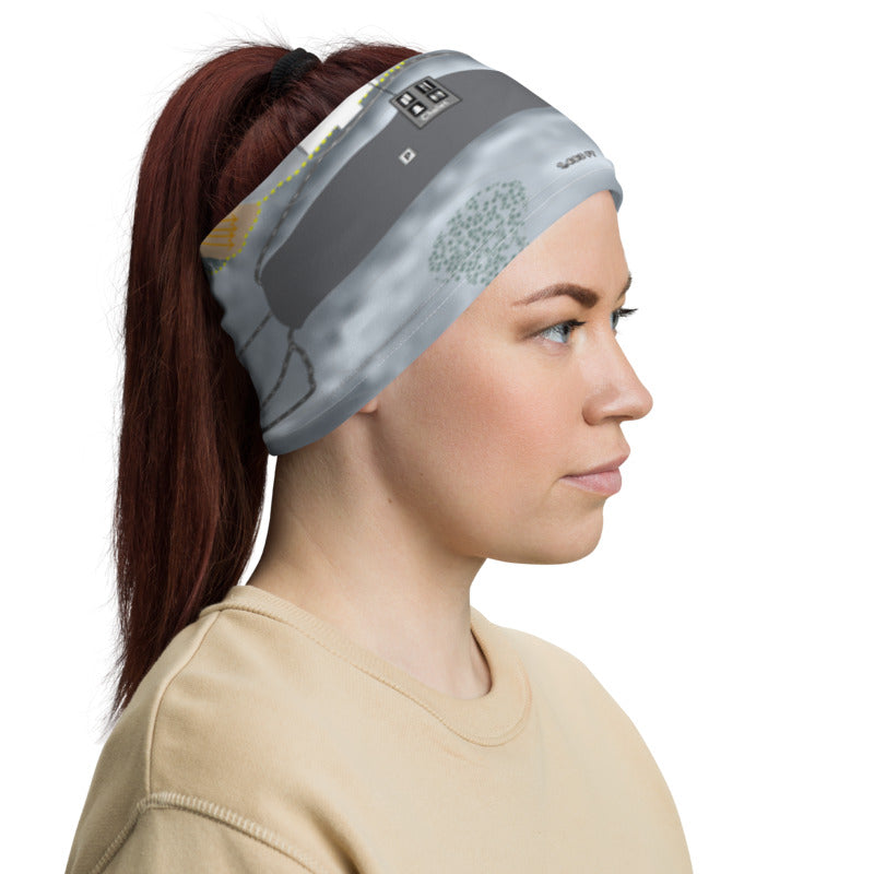 Andes Tower, Minnesota Ski Trail Map Printed Neck Gaiter - Powderaddicts