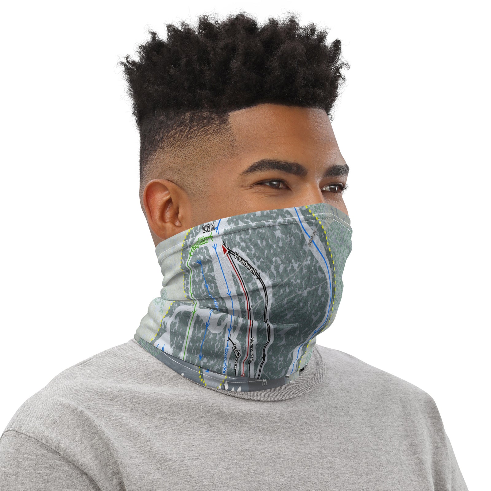 SKI VORLAGE, QUEBEC SKI TRAIL MAP Neck Gaiter