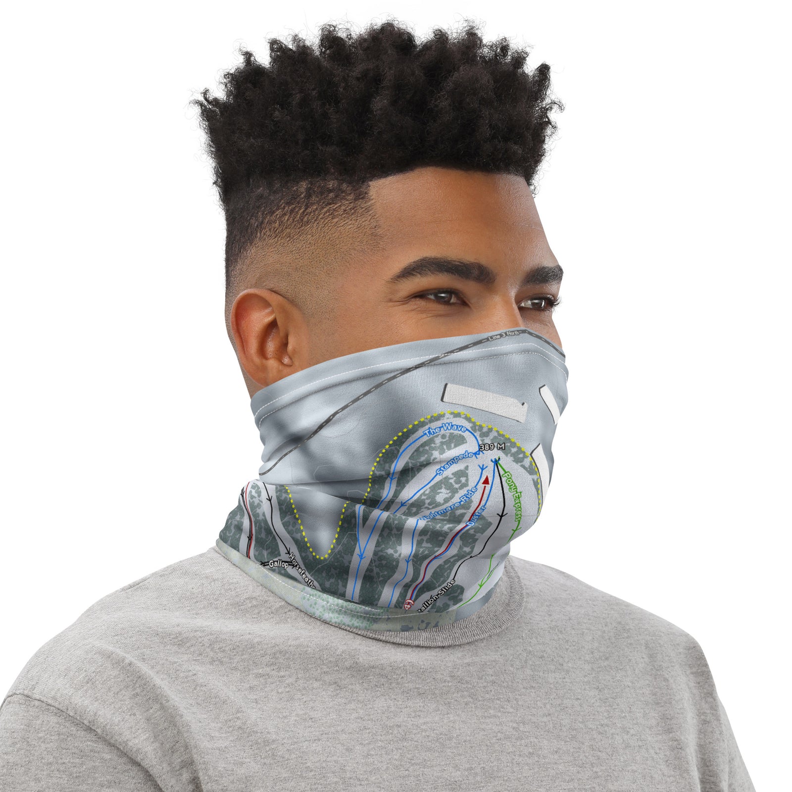 HORSESHOE, ONTARIO SKI TRAIL MAP Neck Gaiter