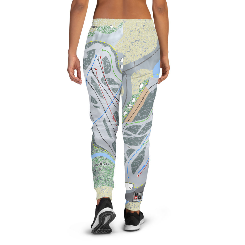 Big Snow BlackJack, Michigan Ski Trail Map Women's Mid-Layer - Powderaddicts