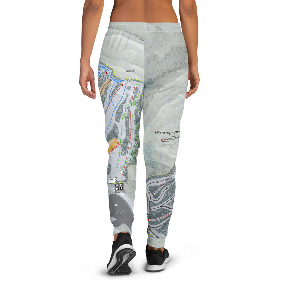 Montage Mountain, Pennsylvania Ski Trail Map Women's Mid-Layer - Powderaddicts