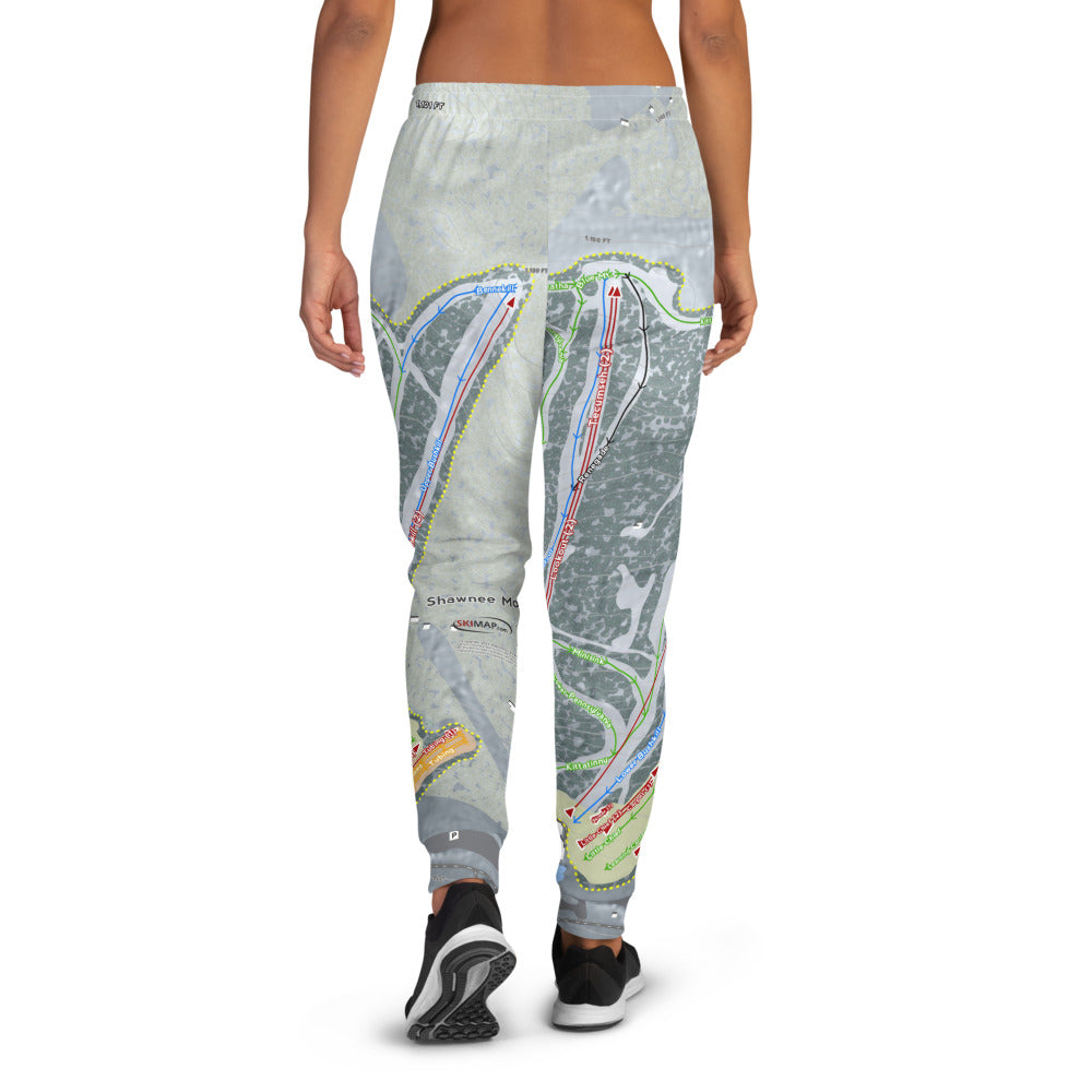 Shawnee Mountain, Pennsylvania Ski Trail Map Women's Mid-Layer - Powderaddicts