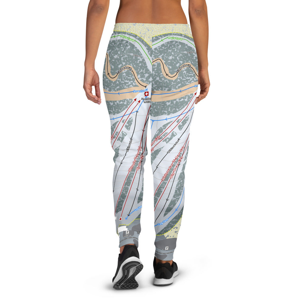 Ski Brule, Michigan Ski Trail Map Women's Mid-Layer - Powderaddicts