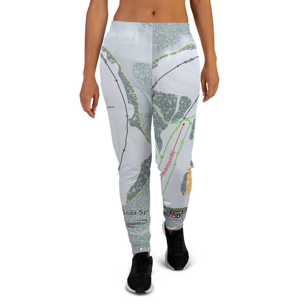 Soda Springs, California Ski Trail Map Women's Mid-Layer - Powderaddicts