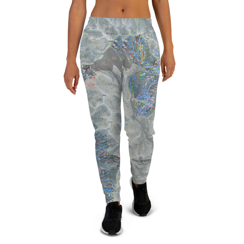 One Wasatch, Utah Ski Trail Map Women's Mid-Layer - Powderaddicts