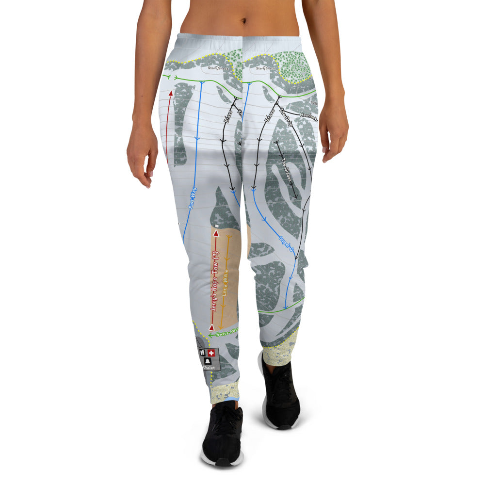 Mount Ashwabay, Wisconsin Ski Trail Map Women's Mid-Layer - Powderaddicts