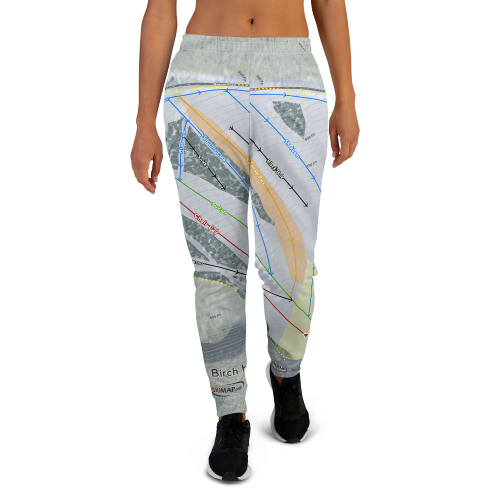 Birch Hill, Alaska Ski Trail Map Women's Mid-Layer - Powderaddicts