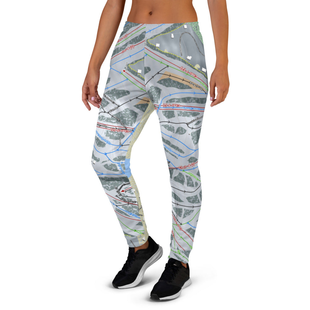 Big Powderhorn, Michigan Ski Trail Map Women's Mid-Layer - Powderaddicts