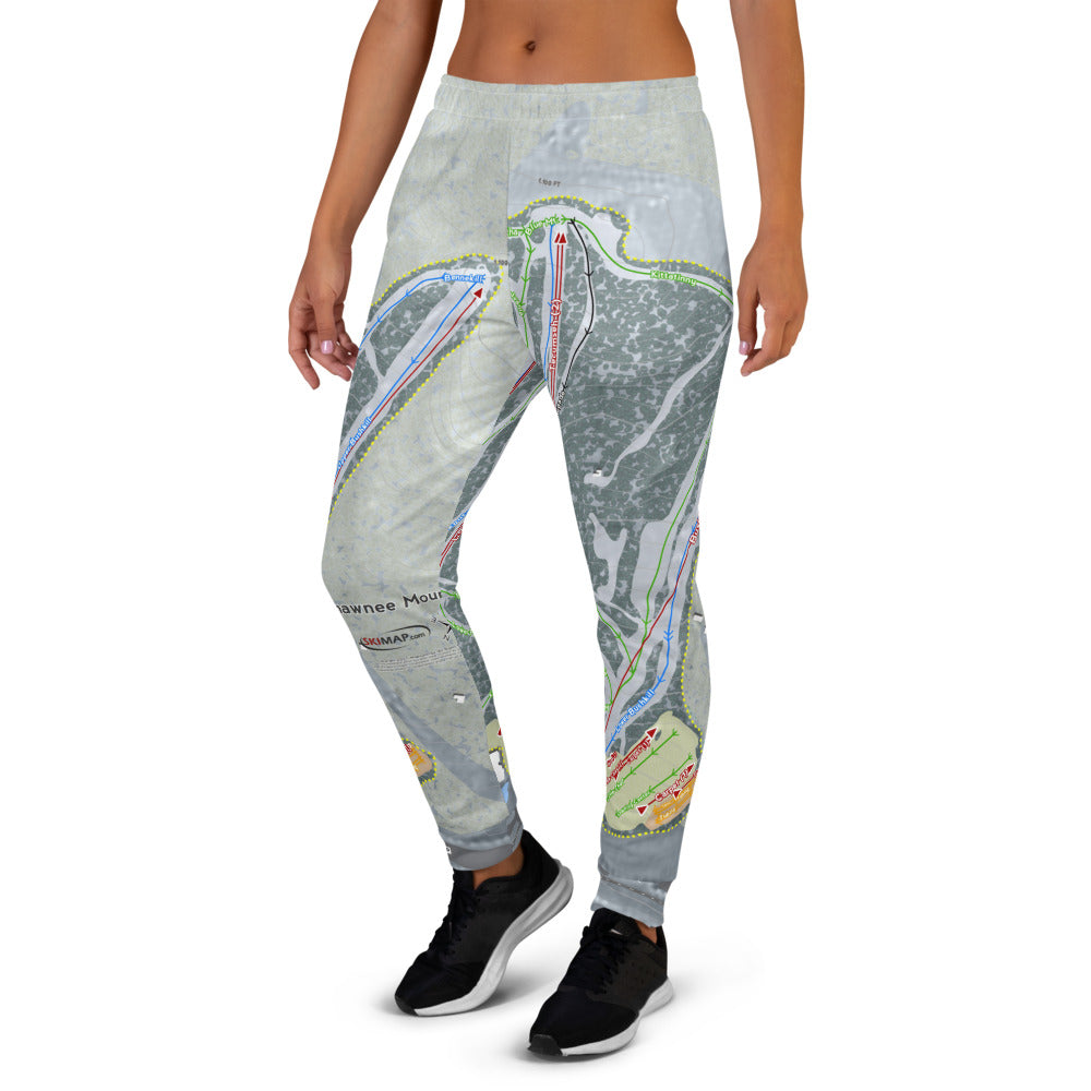 Shawnee Mountain, Pennsylvania Ski Trail Map Women's Mid-Layer - Powderaddicts