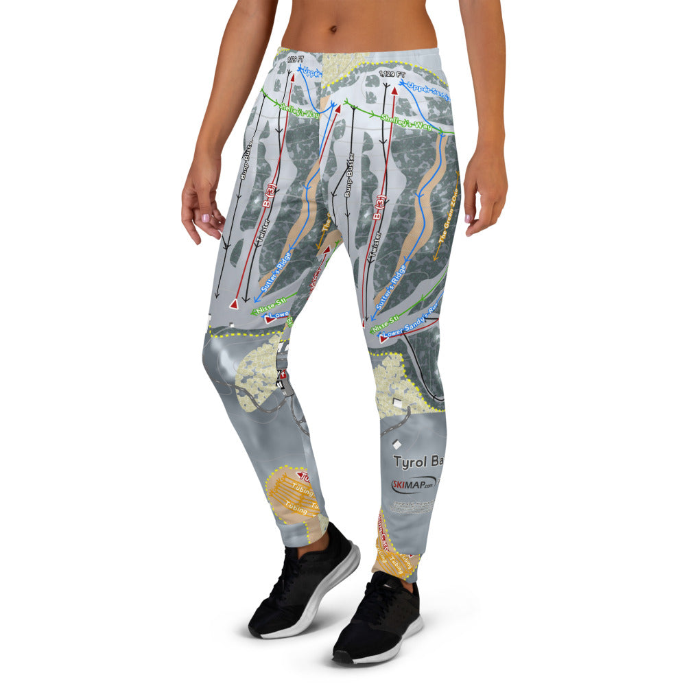 Tyrol Basin, Wisconsin Ski Trail Map Women's Mid-Layer - Powderaddicts