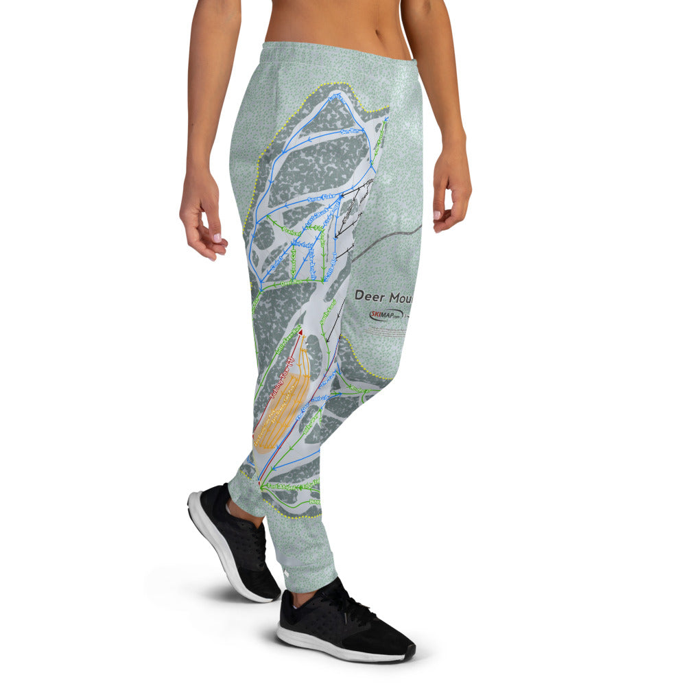 Deer Mountain, South Dakota Ski Trail Map Women's Mid-Layer - Powderaddicts