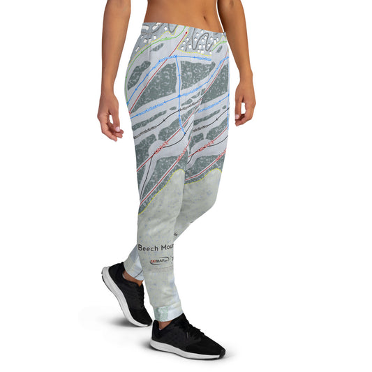 Beech Mountain, North Carolina Ski Trail Map Women's Mid-Layer - Powderaddicts