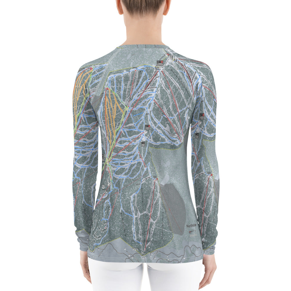 Northstar, California Ski Trail Map Women's Base Layer Top - Powderaddicts