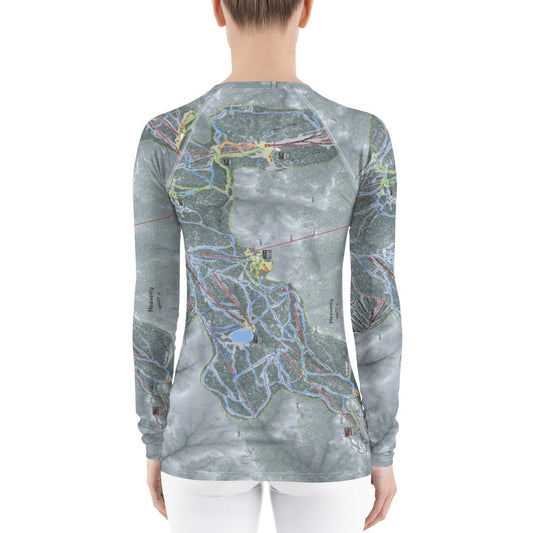 Heavenly, Nevada Ski Trail Map Women's Base Layer Top - Powderaddicts