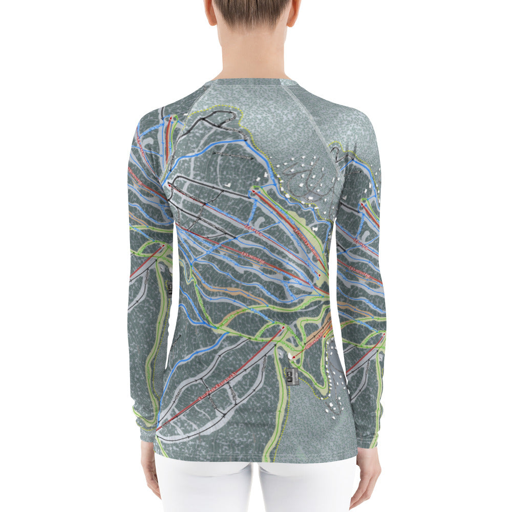 Windham Mountain, New York Ski Trail Map Women's Base Layer Top - Powderaddicts