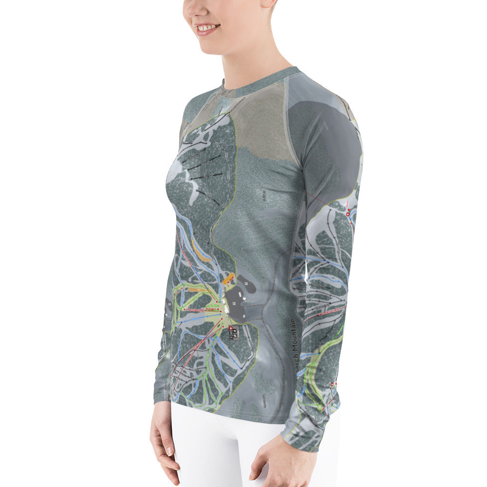 Monarch Mountain, Colorado Ski Trail Map Women's Base Layer Top - Powderaddicts