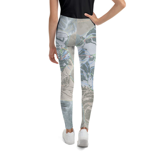 Powder Mountain, Utah Ski Trail Map Youth Leggings