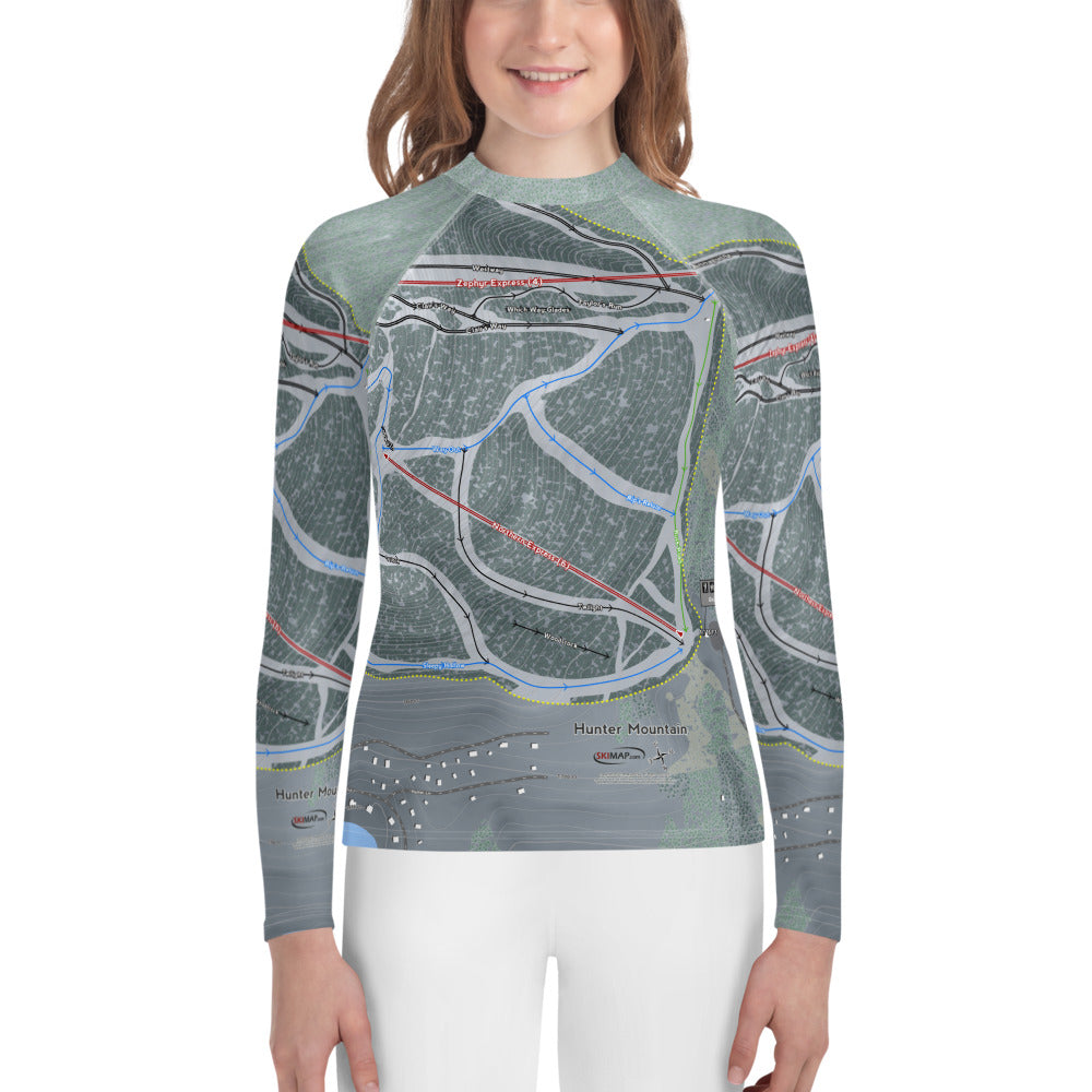 Hunter Mountain, New York Ski Trail Map Youth Layers