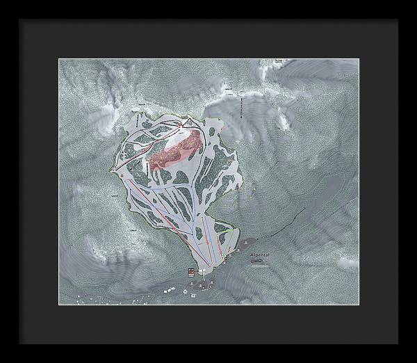 Alpental Ski Trail Map - Framed Print - Powderaddicts