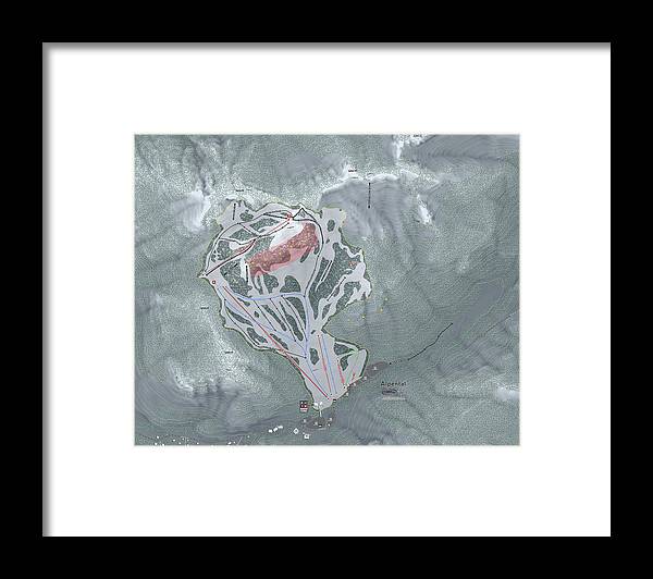 Alpental Ski Trail Map - Framed Print - Powderaddicts