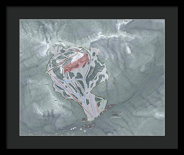 Alpental Ski Trail Map - Framed Print - Powderaddicts