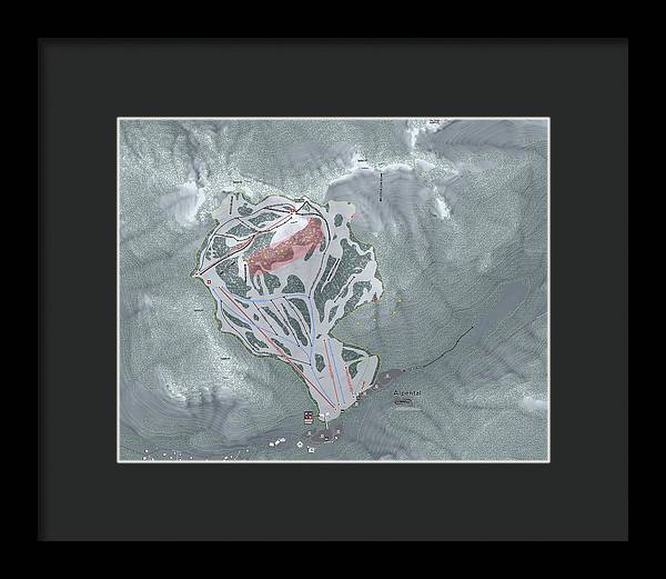 Alpental Ski Trail Map - Framed Print - Powderaddicts