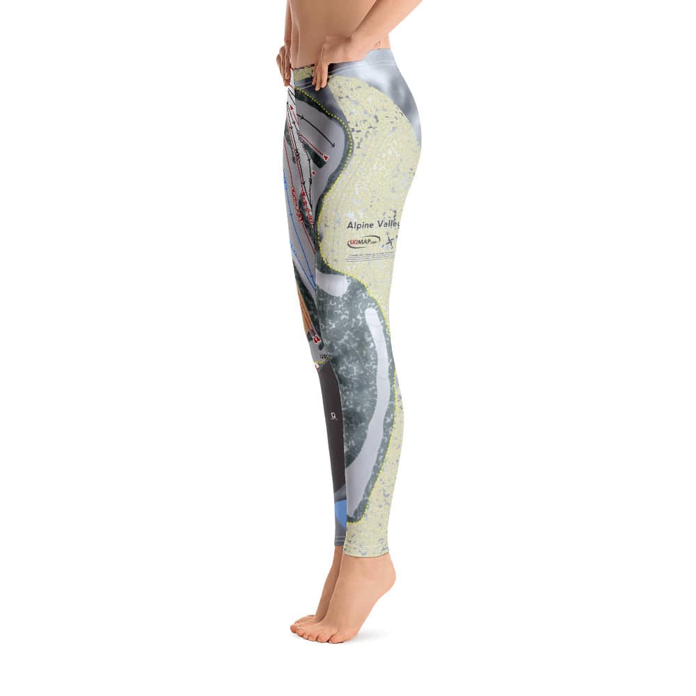 Alpine Valley, Michigan Ski Trail Map Women's Base Layer Bottom - Powderaddicts