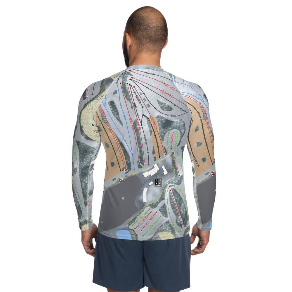 Alpine Valley, Ohio Ski Trail Map Men's Base Layer Top - Powderaddicts