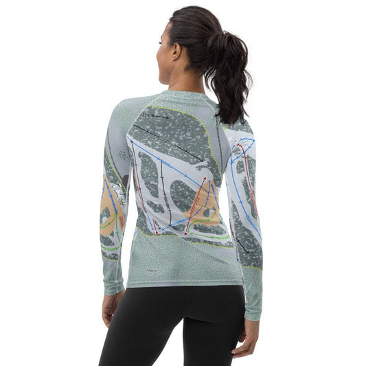 Alta Sierra, California Ski Trail Map Women's Base Layer Top - Powderaddicts