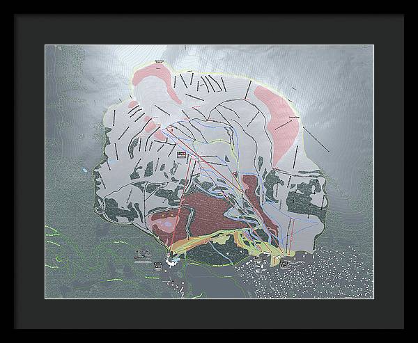 Alyeska Ski Trail Map - Framed Print - Powderaddicts