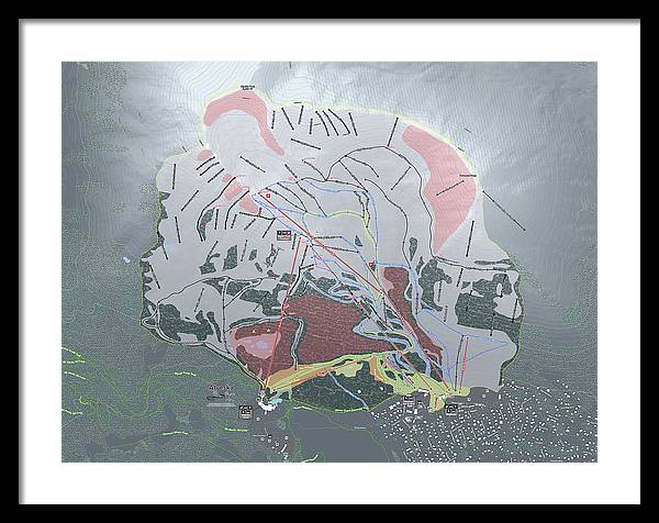 Alyeska Ski Trail Map - Framed Print - Powderaddicts