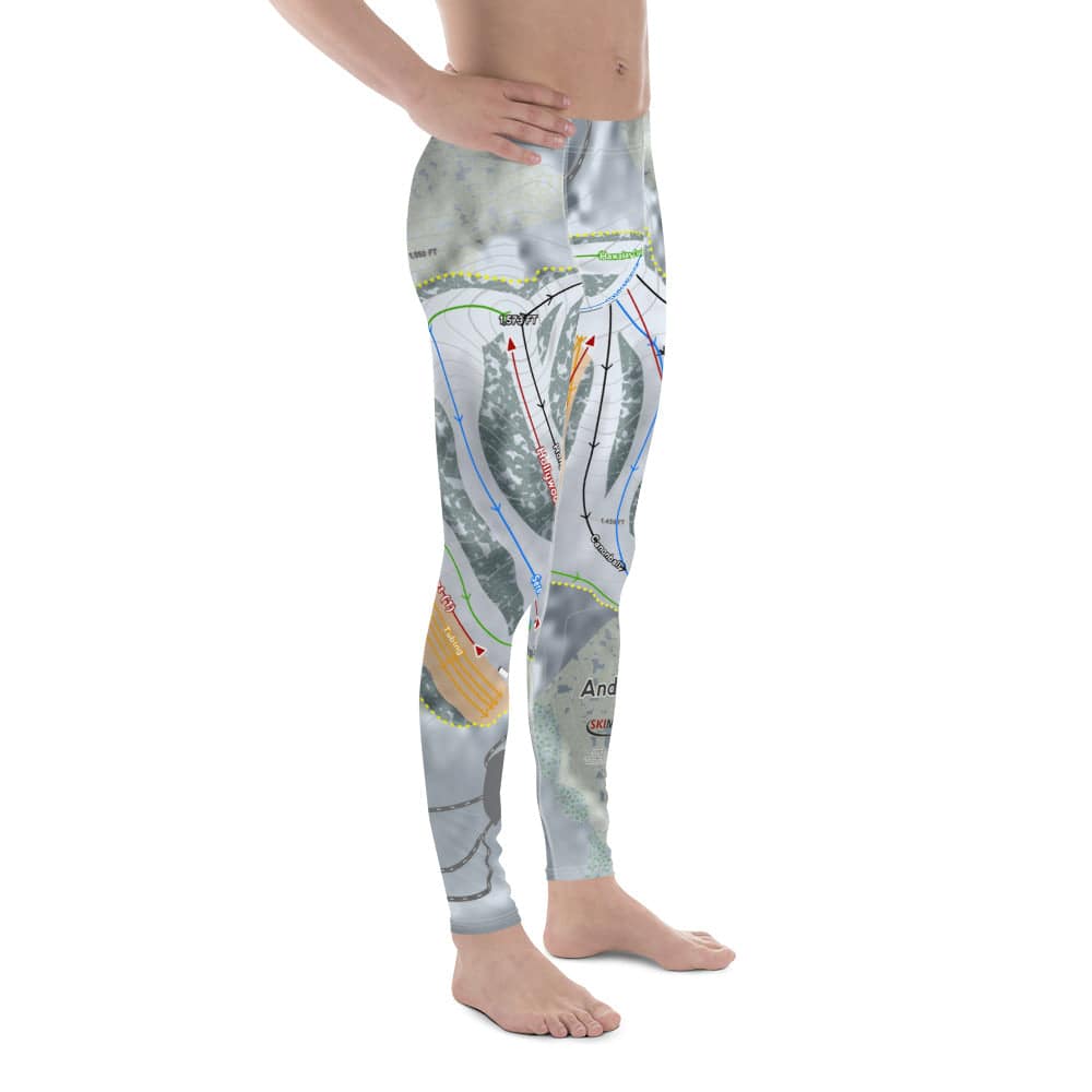 Andes Tower, Minnesota Ski Trail Map Men's Base Layer Bottom - Powderaddicts
