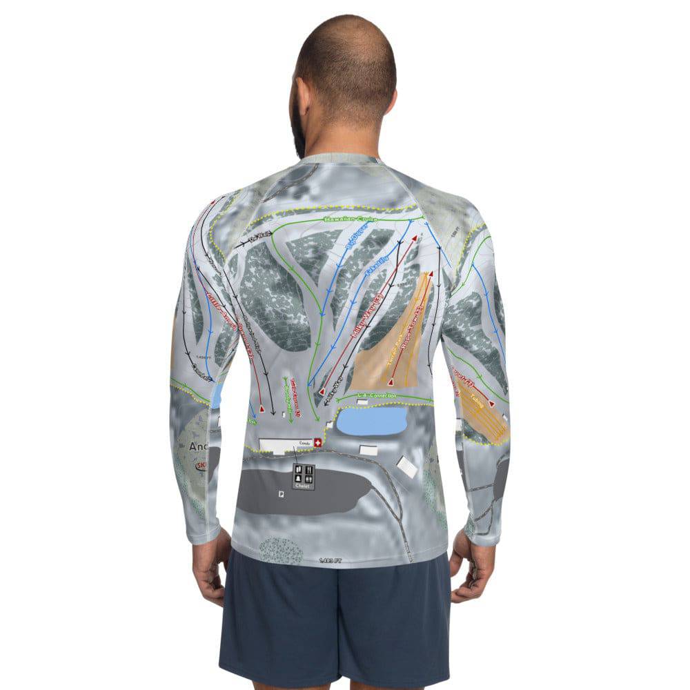 Andes Tower, Minnesota Ski Trail Map Men's Base Layer Top - Powderaddicts
