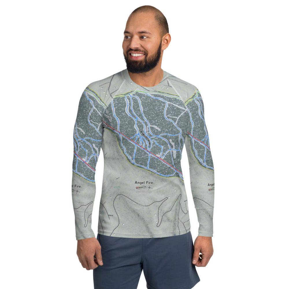Angel Fire, New Mexico Ski Trail Map Men's Base Layer Top - Powderaddicts