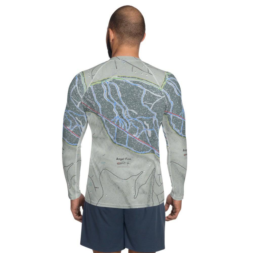 Angel Fire, New Mexico Ski Trail Map Men's Base Layer Top - Powderaddicts