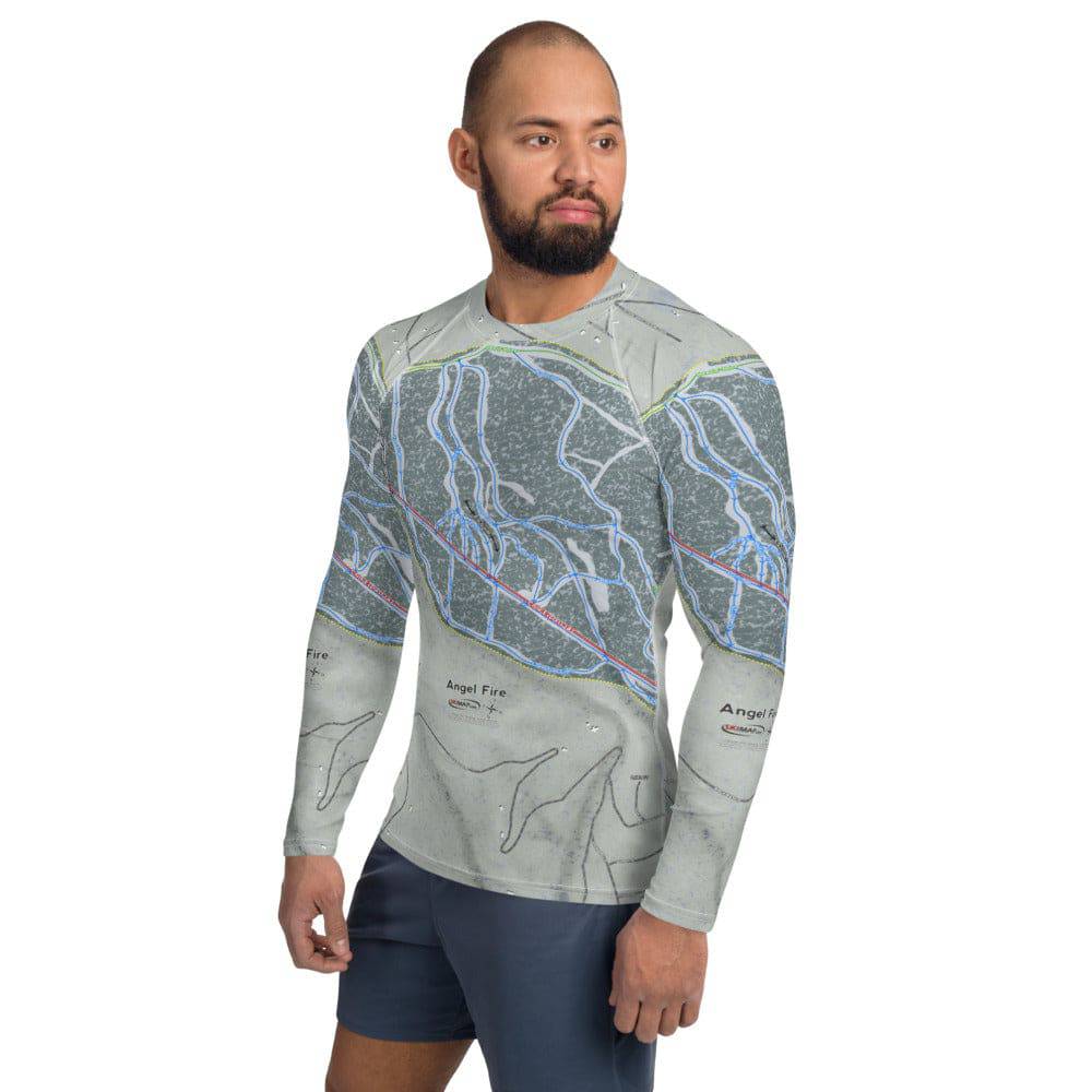 Angel Fire, New Mexico Ski Trail Map Men's Base Layer Top - Powderaddicts