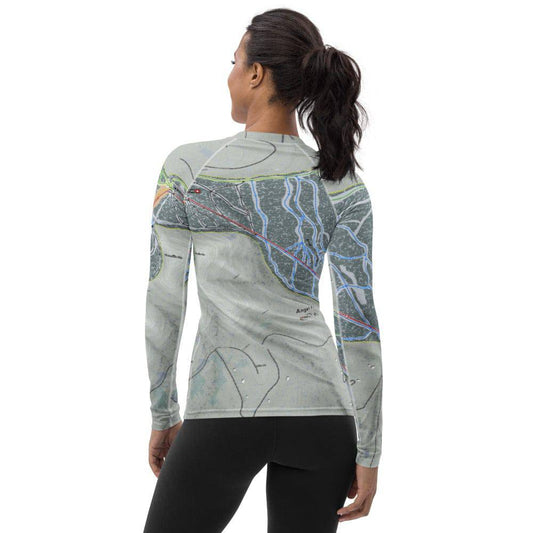 Angel Fire, New Mexico Ski Trail Map Women's Base Layer Top - Powderaddicts