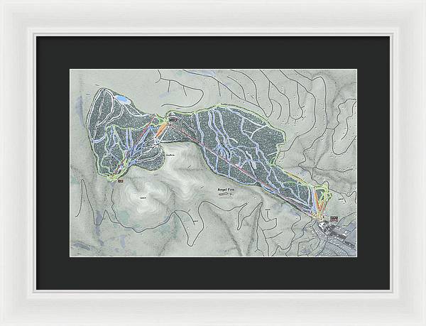 Angel Fire Ski Trail Map - Framed Print - Powderaddicts