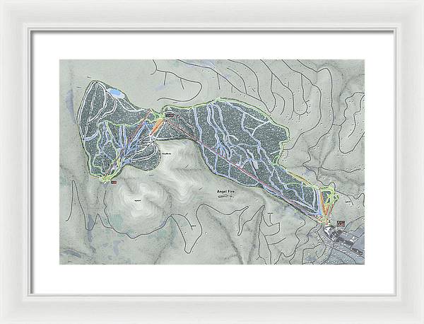 Angel Fire Ski Trail Map - Framed Print - Powderaddicts