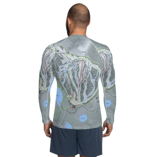 Anthony Lakes, Oregon Ski Trail Map Men's Base Layer Top - Powderaddicts