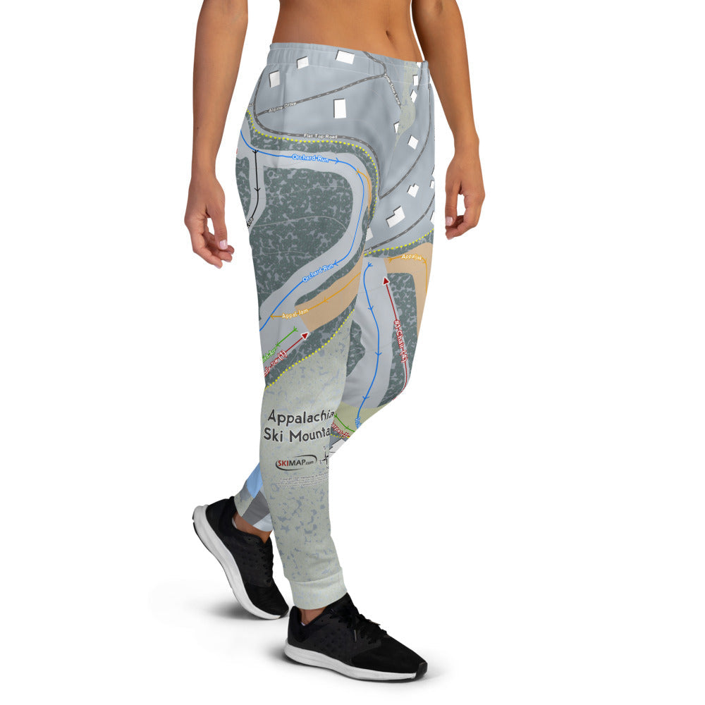 Appalachian Ski Mountain, North Carolina Ski Trail Map Women's Mid-Layer - Powderaddicts