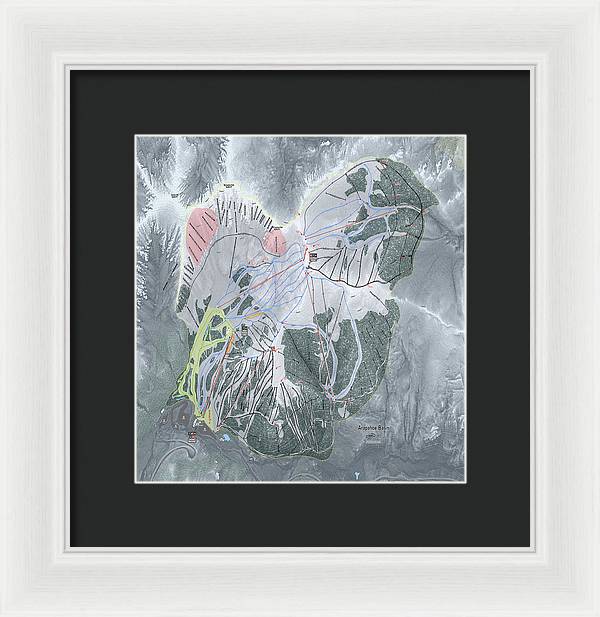 Arapahoe Basin Ski Trail Map - Framed Print - Powderaddicts
