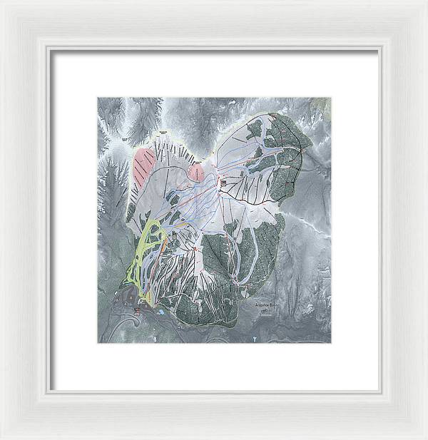 Arapahoe Basin Ski Trail Map - Framed Print - Powderaddicts