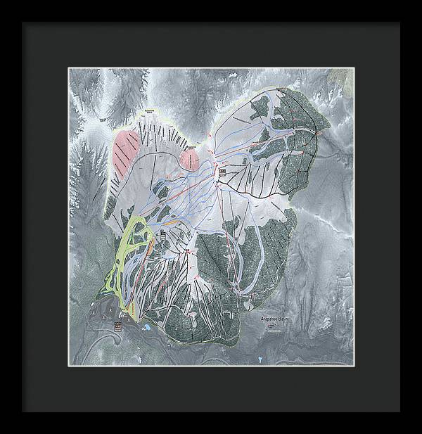 Arapahoe Basin Ski Trail Map - Framed Print - Powderaddicts