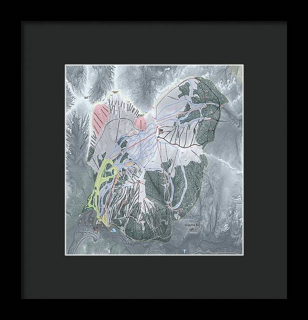 Arapahoe Basin Ski Trail Map - Framed Print - Powderaddicts