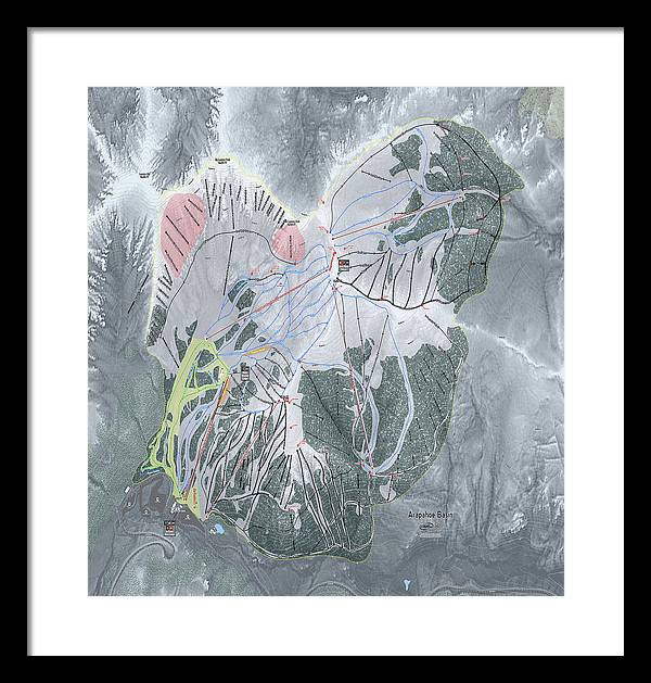 Arapahoe Basin Ski Trail Map - Framed Print - Powderaddicts
